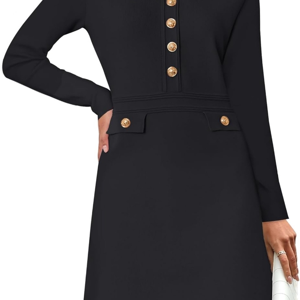 Elegant Black Dress with Gold Accents